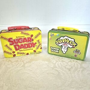 Set Of 2 Mini Metal Lunchbox Set - Sugar Daddy and Warheads Candies